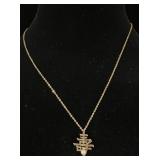 18kt (750) Gold chain with 14kt gold and pearl