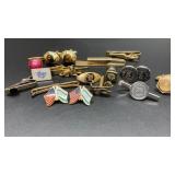 Swank Vintage cuff links, Tie clips, Pins, Button