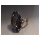 14k Smoky Topaz Ring size 4, 6.33g