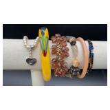 6 Bracelets, Weight watchers beaded bracelet.