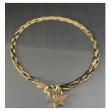 14K Gold Braided Bangle Bracelet Milor Italy with