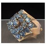 14k gold Blue Sapphire Ring 6.99g, size 5