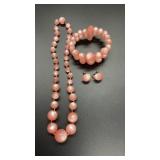 Pink vintage necklace, Bracelet that stretches,