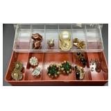 9 pairs of Vintage clip on earrings