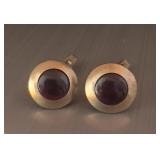 SWANK Cufflinks 1/20 12k Gold Filled Ruby Red