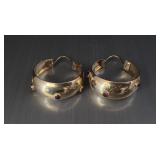 18k (750) Gold and Ruby Hinged earrings, stamped