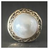 14K Gold Large Mabe Pearl Cocktail Ring Vintage