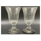 2 Vintage glasses design features a clear glass