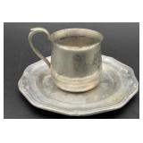 Vintage pewter cup 2.5x3.5 made in Thailand,