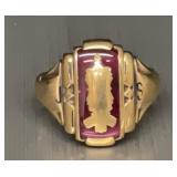 10K Gold ring stamped Justen Size 8.5, 7.01 grams