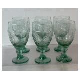 6 Vintage Libbey Orchard Fruit Goblets Stemware