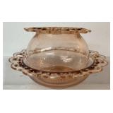 Vintage Anchor Hocking pink depression glass 'Old