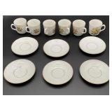 Vintage Royal Warwick England Sunflower tea cups