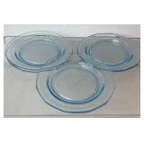 6 vintage Fostoria Fairfax Azure Blue plates, 7.5