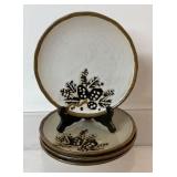 4 vintage North Pole Trading Co. plates, 9.75