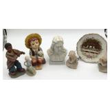 Religious and rustic figures, vintage collectible