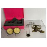 Tools, brass welding gas regulator, welding torch