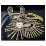 Vintage gold tone BSK Cleopatra-style collar