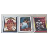 2 Pete Rose baseball cards, 1 Barry Sanders