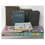 Vintage books, Baptist Hymnal, The Living Bible,