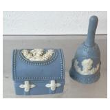 Vintage cameo trinket box and bell, bell stands 5