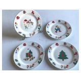 4 Ro Gregg Welcome Winter Christmas salad plates,