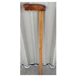 Wooden walking stick. 34in tall