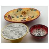 3 dishes, vintage serving bowl Oneida Sunset