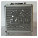 Mexican Train Dominoes Set in an aluminum