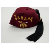 Vintage Shriner's fez hat, Sahara Shrine temple,