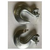 2 forged steel clevis slip hooks for high test