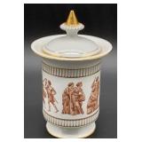 Vintage Italian porcelain lidded jar,