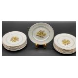15 vintage Royal Warwick Sunflower plates, 6 x 6