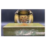 Vintage amber glass ashtray.8in. and a vintage