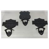 3 Cast iron wall-mounted bottle openers, Route