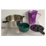 Vintage kitchen items, aebleskiver pan, 9.5 x 7.5