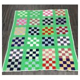 Handmade patchwork quilt, 88 inches long x 65