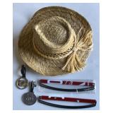 Pugs straw hat, roll up promotional banner for