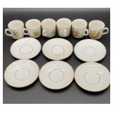 Vintage Royal Warwick England Sunflower tea cups