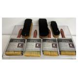 7 brushes, 3 shoe brushes 8 x 2.5 in, 4 synthetic