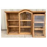 Rustic pine wood hutch. Has the two doors that
