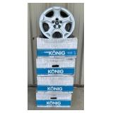 4 Ford Konig myth performance rims. 17x8.0 Gloss