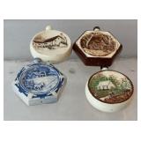 Vintage ceramic double sided Christmas ornaments