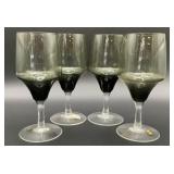4 Sasaki Crystal Harmony Smoke wine glasses