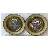 Vintage solid brass wall plates, decorative foil