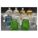 12 Vintage glass candle holders are peg style