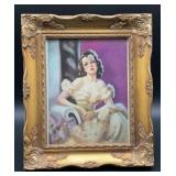 Vintage framed artwork is a piece by the American