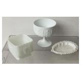Vintage FTD 1978 Milk Glass White Pedestal Goblet