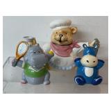 Vintage Teddy Bear chef teapot and ceramic coin