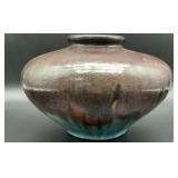 Handcrafted decorative raku pottery vase